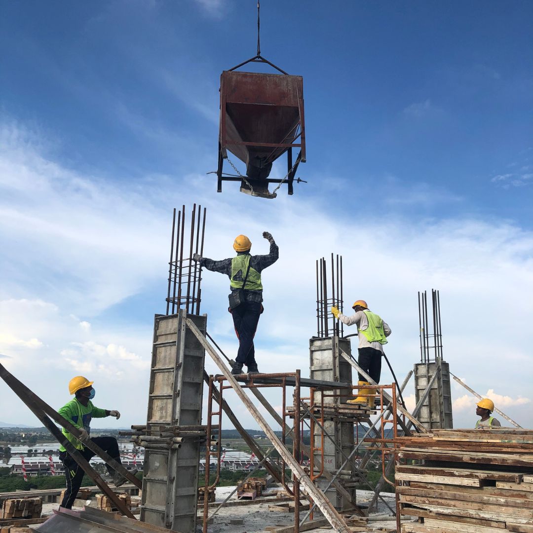 Skilled Romanian tradesperson working on a construction site in Europe